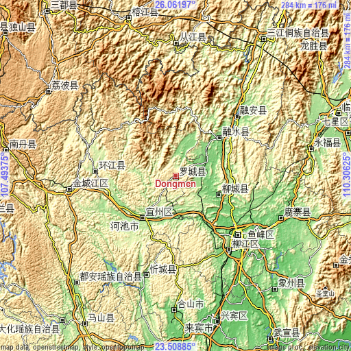 Topographic map of Dongmen