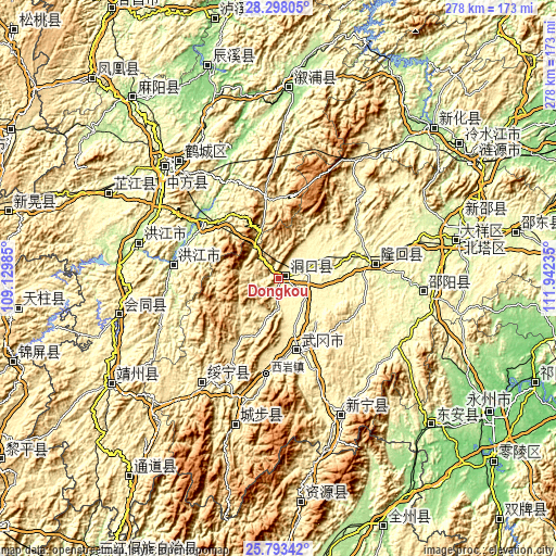 Topographic map of Dongkou