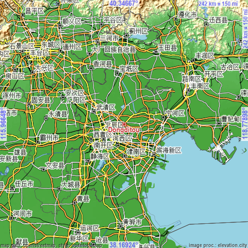 Topographic map of Dongditou