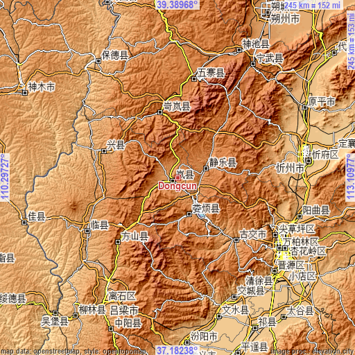 Topographic map of Dongcun