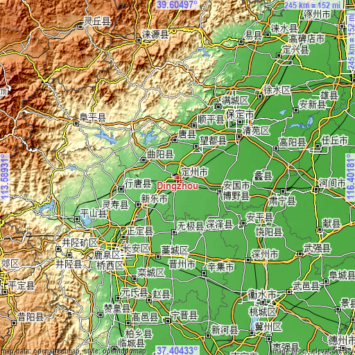 Topographic map of Dingzhou