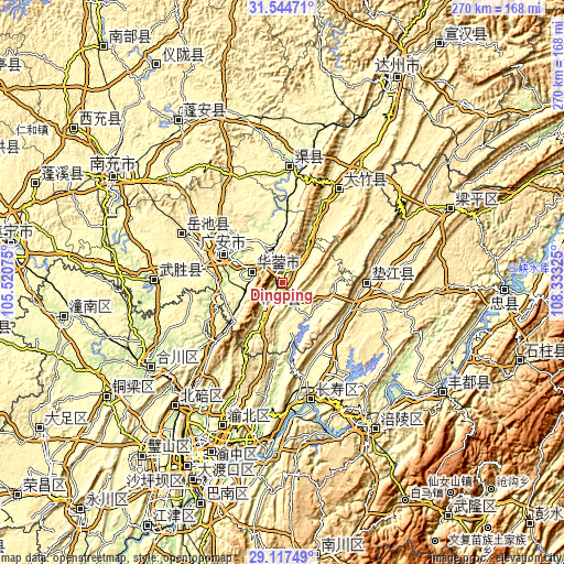 Topographic map of Dingping