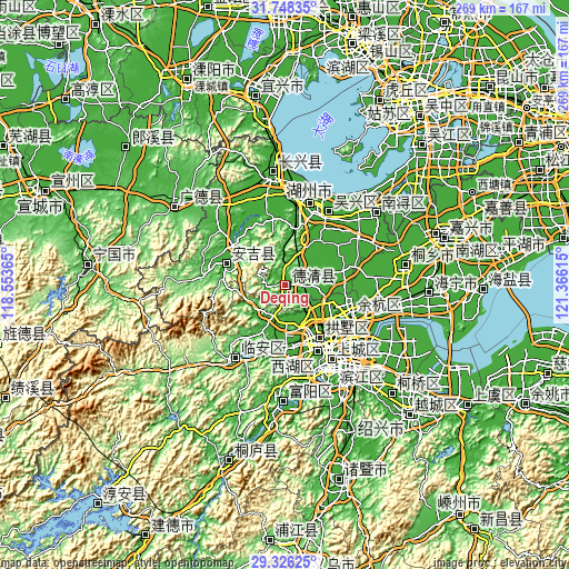 Topographic map of Deqing