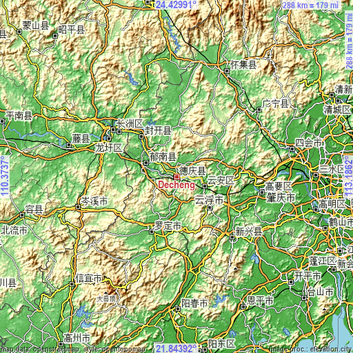 Topographic map of Decheng