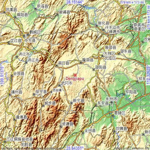 Topographic map of Dengjiapu