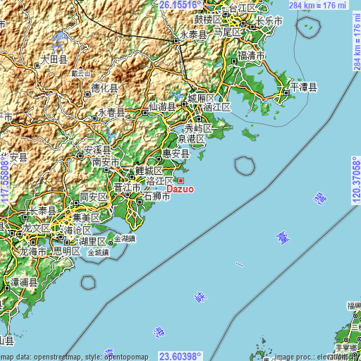 Topographic map of Dazuo