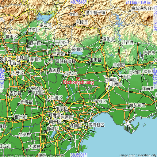 Topographic map of Dazhongzhuang
