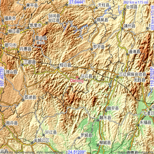 Topographic map of Darong