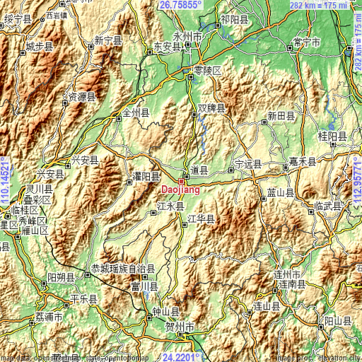 Topographic map of Daojiang