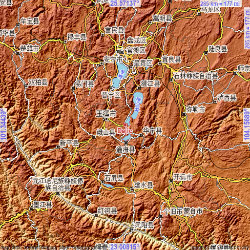 Topographic map of Dajie
