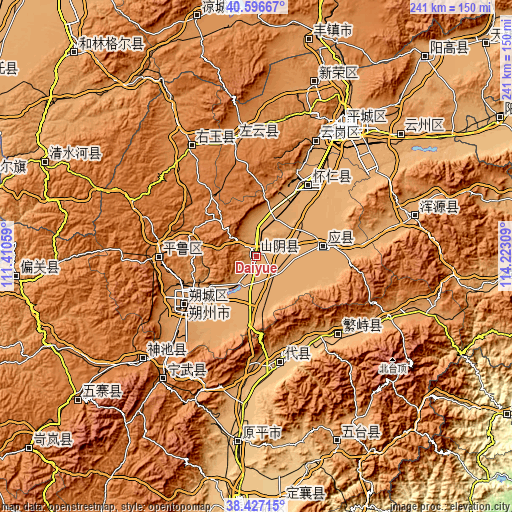 Topographic map of Daiyue