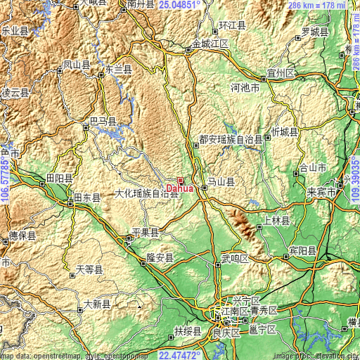 Topographic map of Dahua