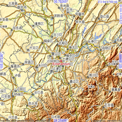 Topographic map of Xinshancun