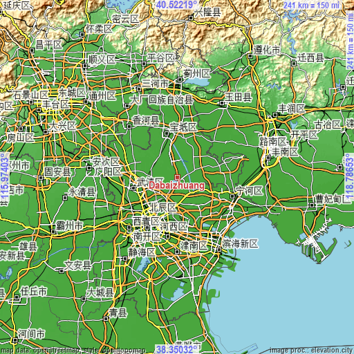 Topographic map of Dabaizhuang