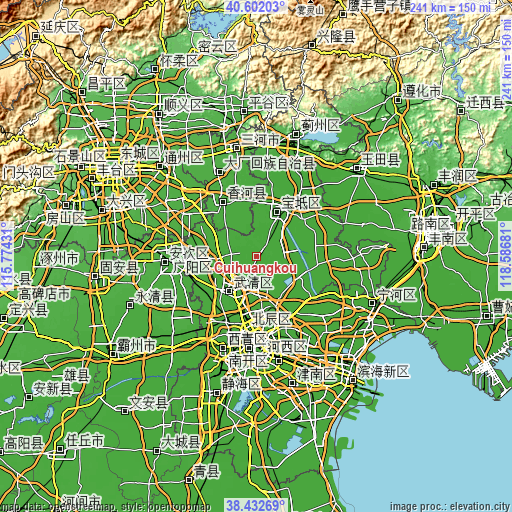 Topographic map of Cuihuangkou