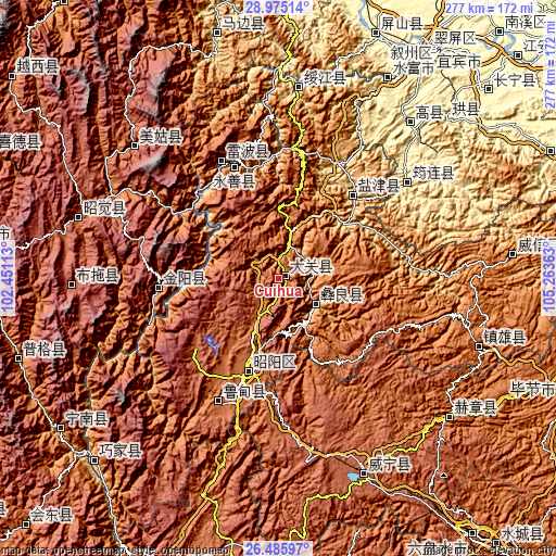 Topographic map of Cuihua