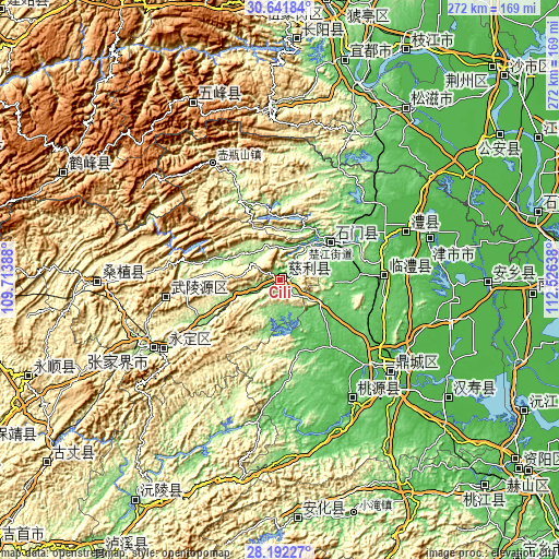 Topographic map of Cili