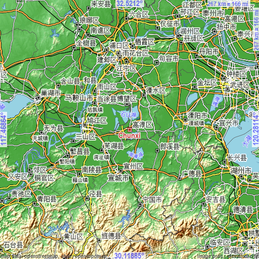 Topographic map of Chunxi