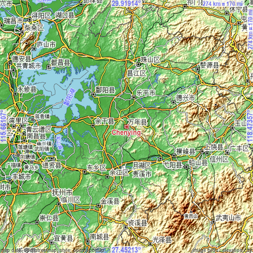 Topographic map of Chenying
