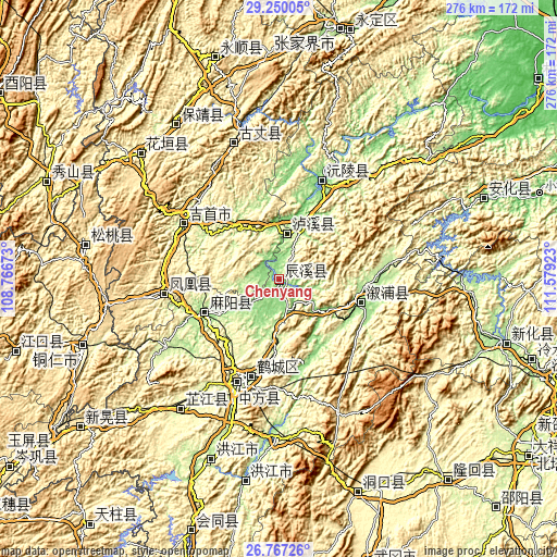 Topographic map of Chenyang