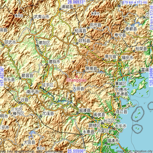 Topographic map of Changqiao