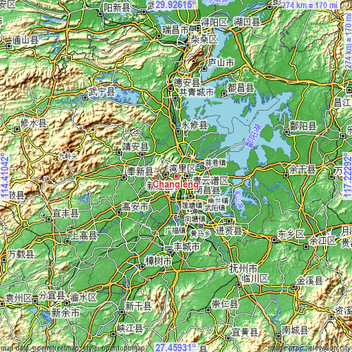 Topographic map of Changleng