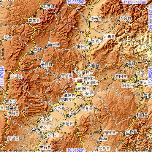 Topographic map of Chaicun