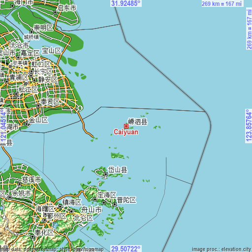 Topographic map of Caiyuan