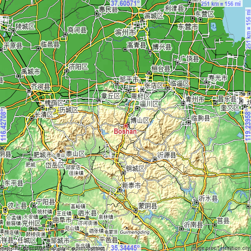 Topographic map of Boshan