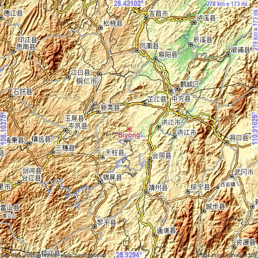 Topographic map of Biyong