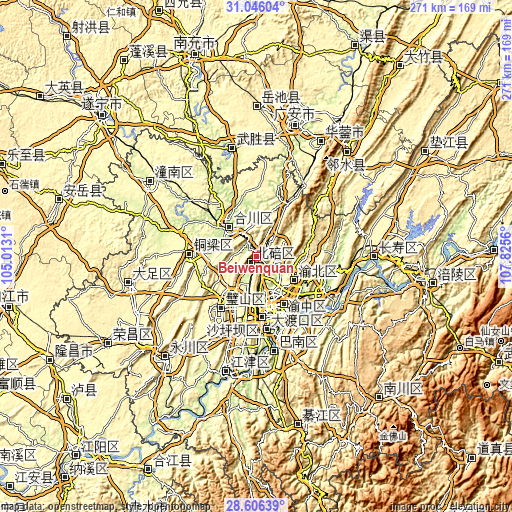 Topographic map of Beiwenquan