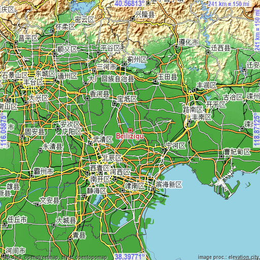 Topographic map of Beilizigu