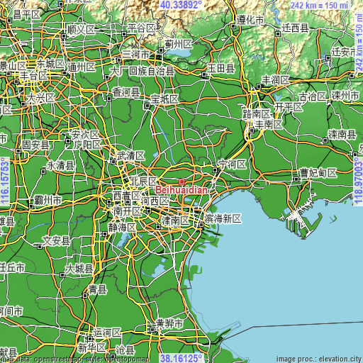 Topographic map of Beihuaidian