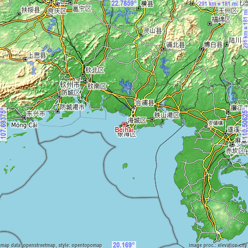 Topographic map of Beihai