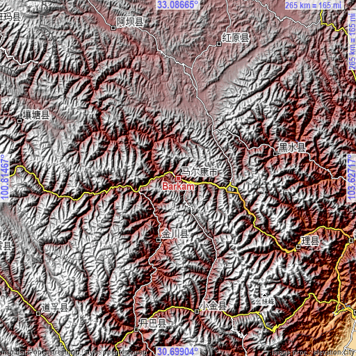 Topographic map of Barkam