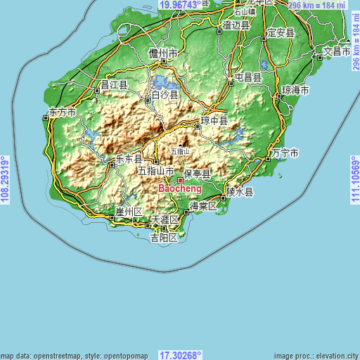 Topographic map of Baocheng