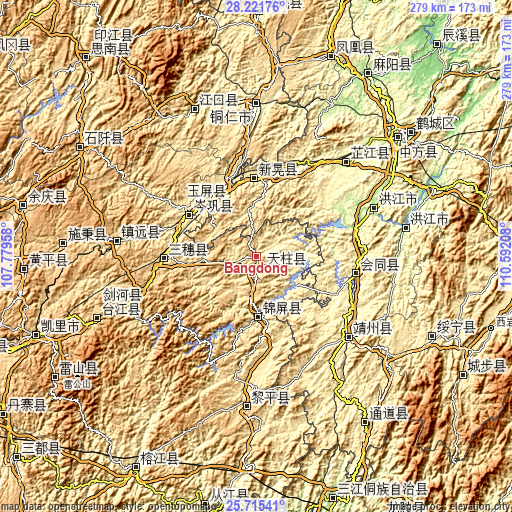 Topographic map of Bangdong