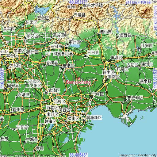 Topographic map of Bamencheng