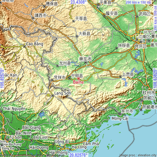 Topographic map of Baihe