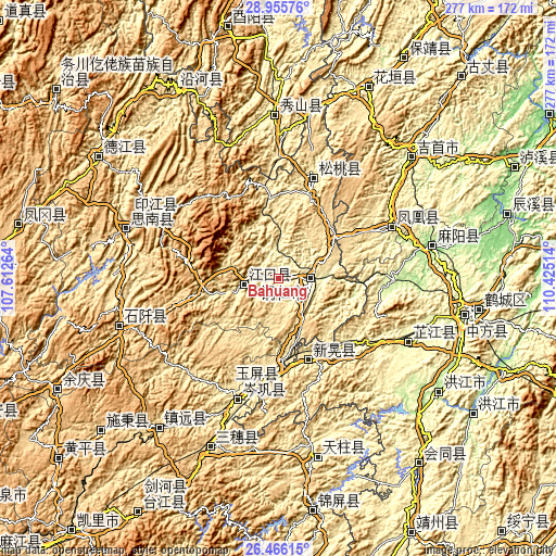 Topographic map of Bahuang