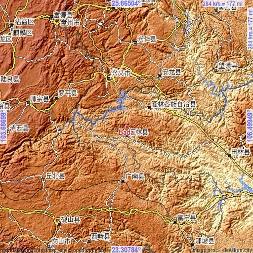 Topographic map of Bada