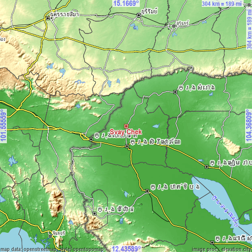 Topographic map of Svay Chek