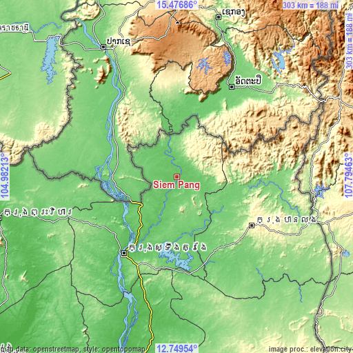 Topographic map of Siem Pang