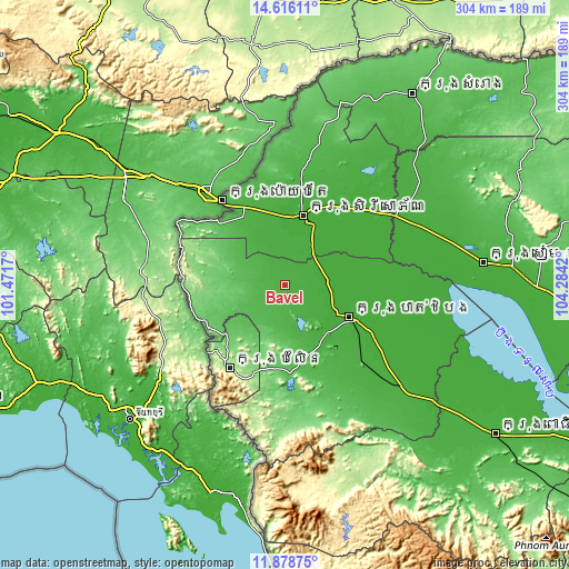 Topographic map of Bavel