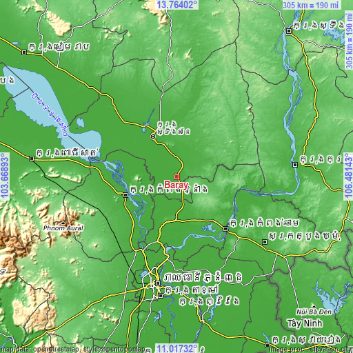 Topographic map of Baray