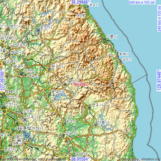 Topographic map of Neietsu