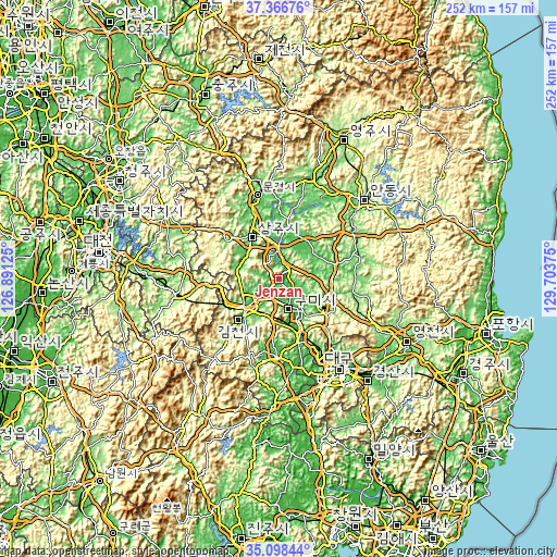 Topographic map of Jenzan