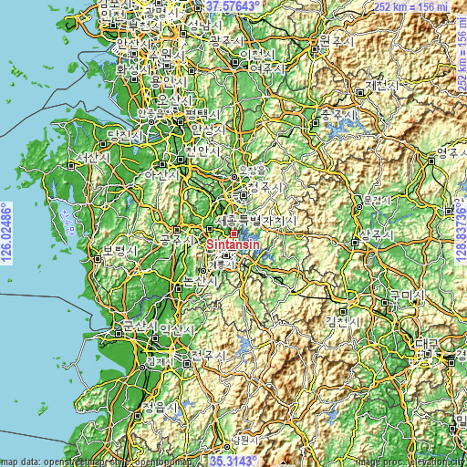 Topographic map of Sintansin