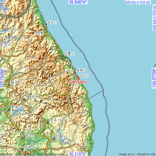Topographic map of Santyoku