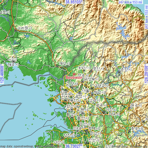 Topographic map of Beobwon